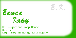 bence kapy business card